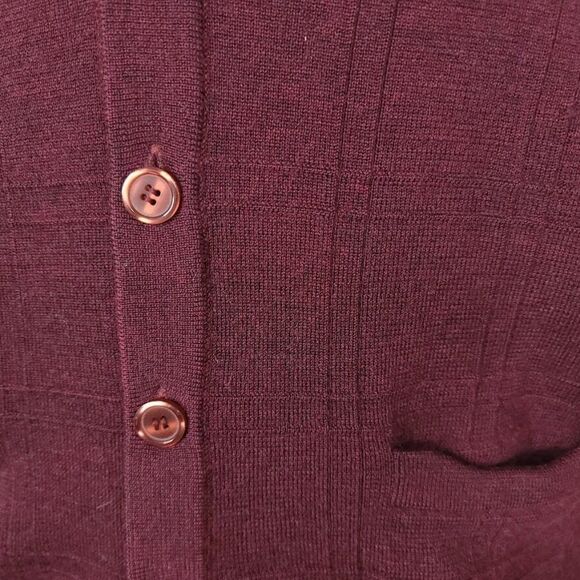 Fenghuang Cardigan Sweater Vintage Wool Maroon Mens Size Medium - Picture 2 of 5